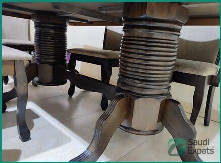 elegant-wooden-dining-table-set-with-6-chairs-for-sale-in-jubail-big-2