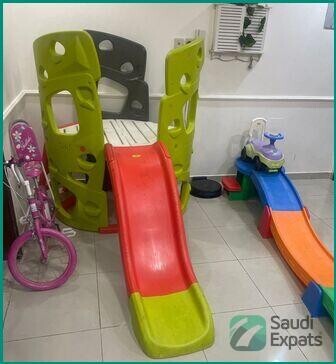 smoby-climbing-tower-with-water-slide-kids-roller-coaster-in-khobar-big-2