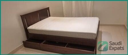 ikea-bed-with-mattress-and-storage-drawers-140x200-cm-for-sale-in-riyadh-big-0