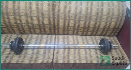 long-straight-exercise-bar-and-weights-for-sale-in-jubail-big-0