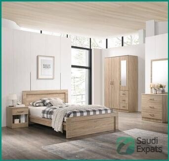 stylish-bed-set-with-mattress-in-olaya-like-new-condition-big-0