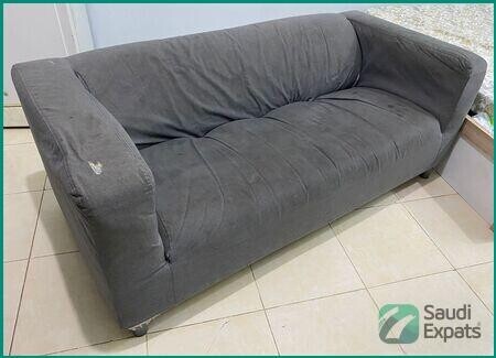 ikea-3-seater-black-and-gray-sofas-for-sale-in-jeddah-big-2