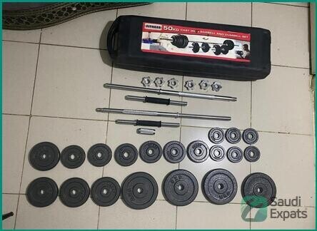 brand-new-50kg-barbell-dumbbell-set-for-sale-perfect-home-fitness-solution-in-jeddah-big-1