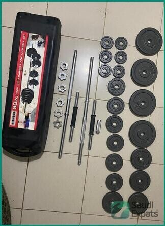 brand-new-50kg-barbell-dumbbell-set-for-sale-perfect-home-fitness-solution-in-jeddah-big-0